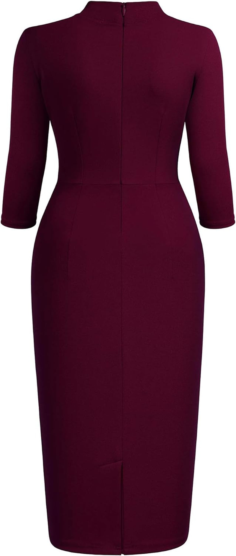 Women'S Retro 1950S Style Half Collar Ruffle Cocktail Pencil Dress